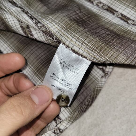 Cody James Shirt Mens Size XXL Brown Long Sleeve Pearl Snap Brown Plaid Western - Picture 12 of 16